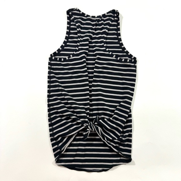 Lululemon All Tied Up Tank Open Back Top Yachtie Stripe Black Chrome - Picture 2 of 7